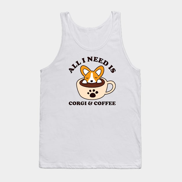 Corgi and Coffee Tank Top by taufikrizkyy